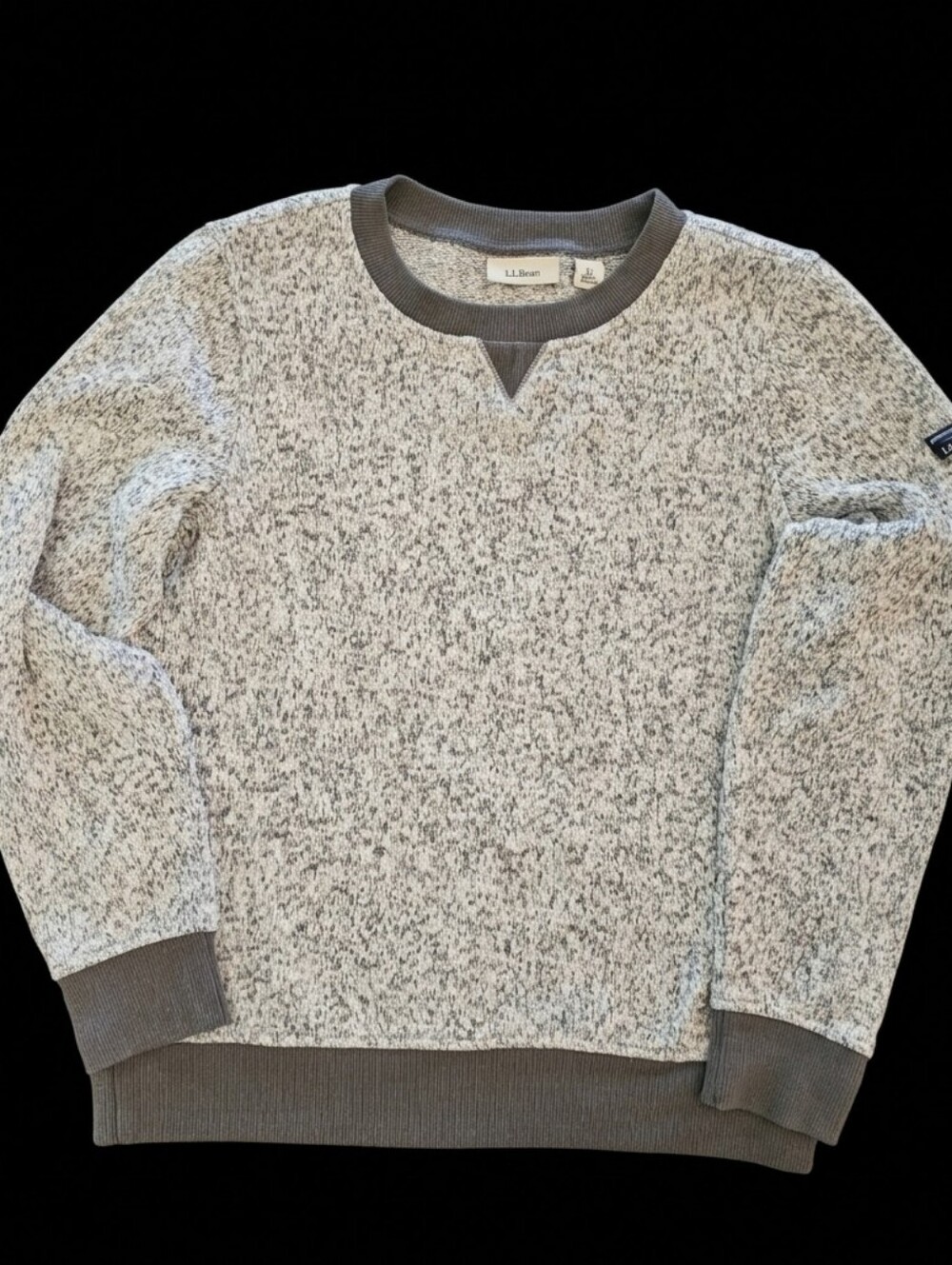 L.L. Bean Sweater Fleece Crewneck Pullover Top Gray XS Regular